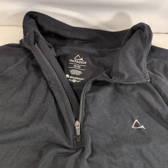 Paradox Long Sleeve 1/4 Zip Shirt Merino Wool Blend Collared Black Women's XL - Picture 8 of 10